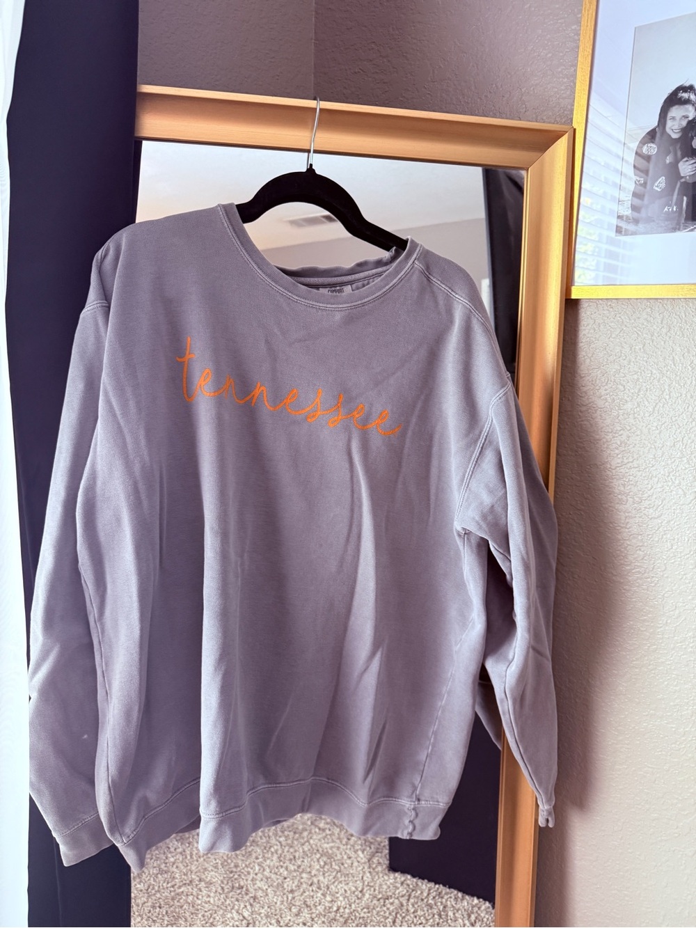 Comfort Colors Men’s Crewneck Sweatshirt with Orange Script